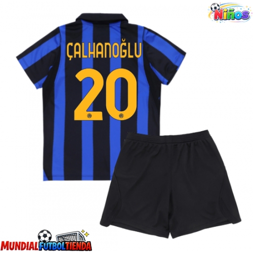 Camiseta Inter Milan Hakan Calhanoglu #20 Primera Equipación Replica 2026-27 para niños mangas cortas (+ Pantalones cortos)